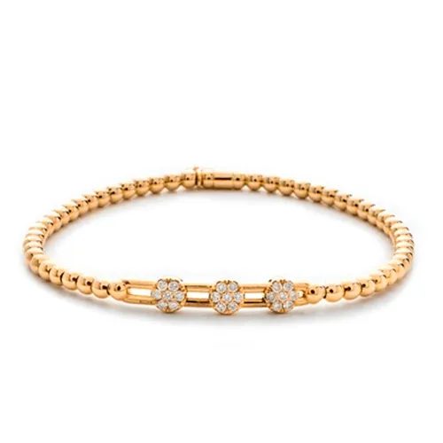 0.19ctw, 18K Yellow Gold Tresore Stretch Bracelet