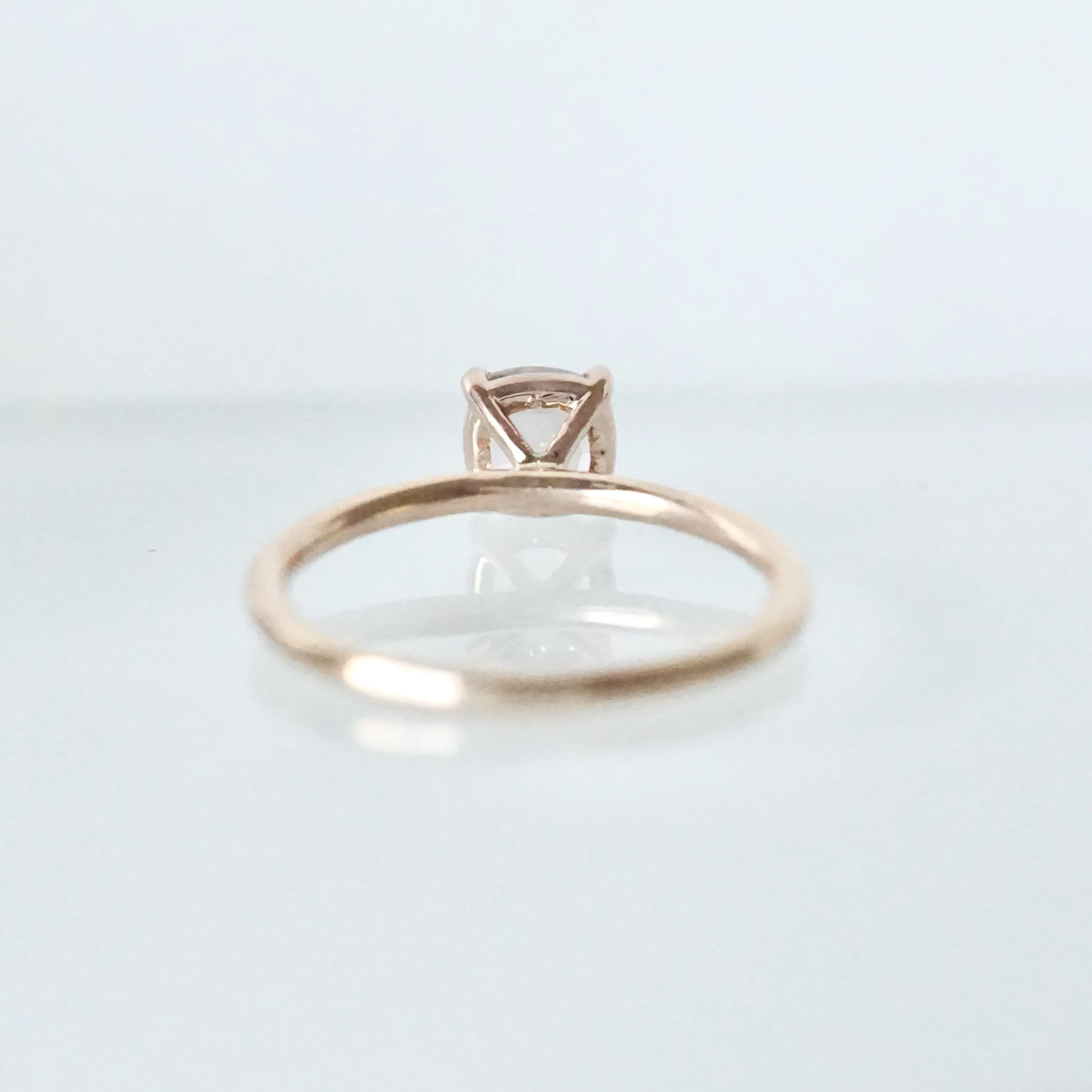 1 Carat Natural Pink Sapphire 14k Rose Gold Ring - Diamond Alternative Sapphire Engagement Ring