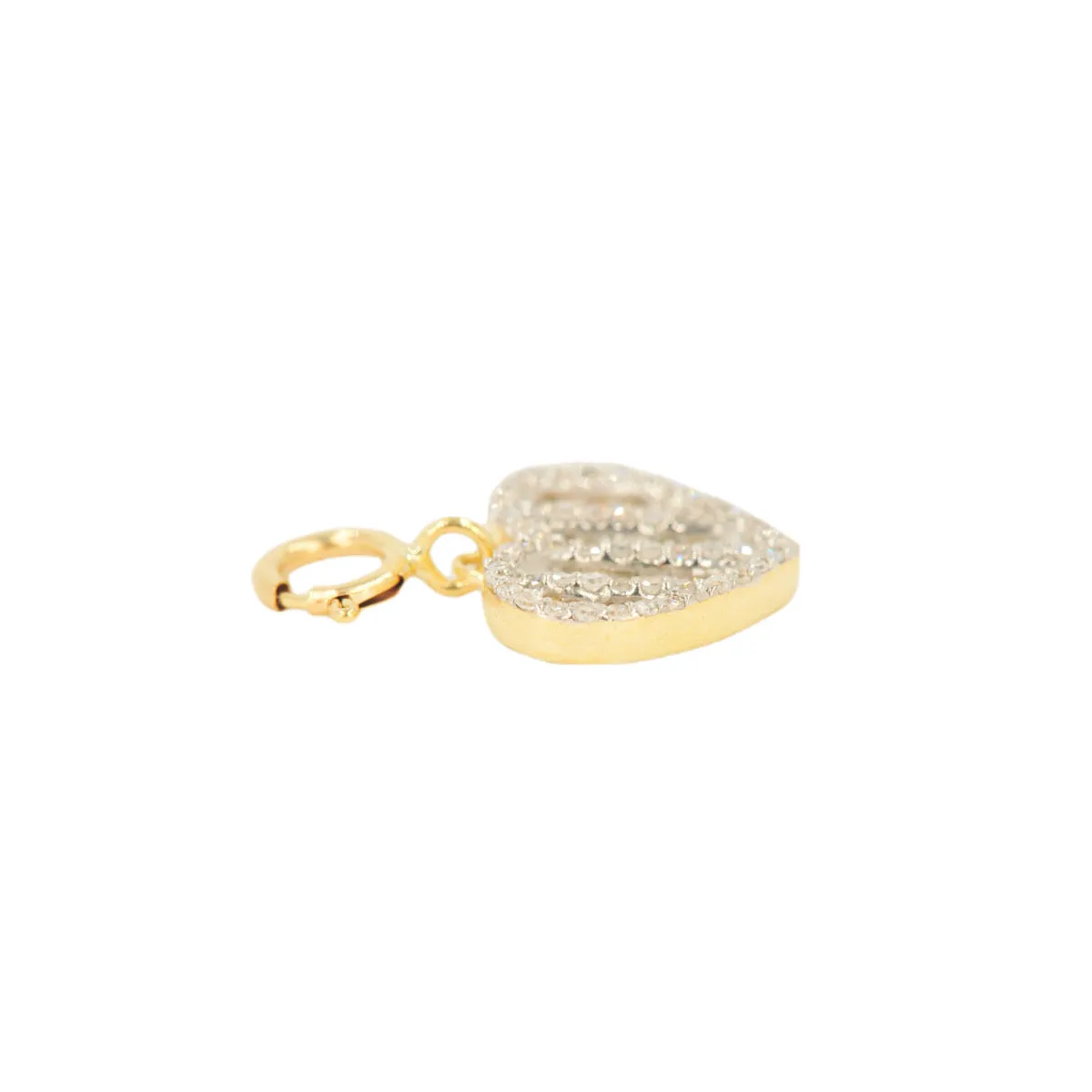 10k Yellow Gold Diamond 'Baguette Heart' Charm - 10060