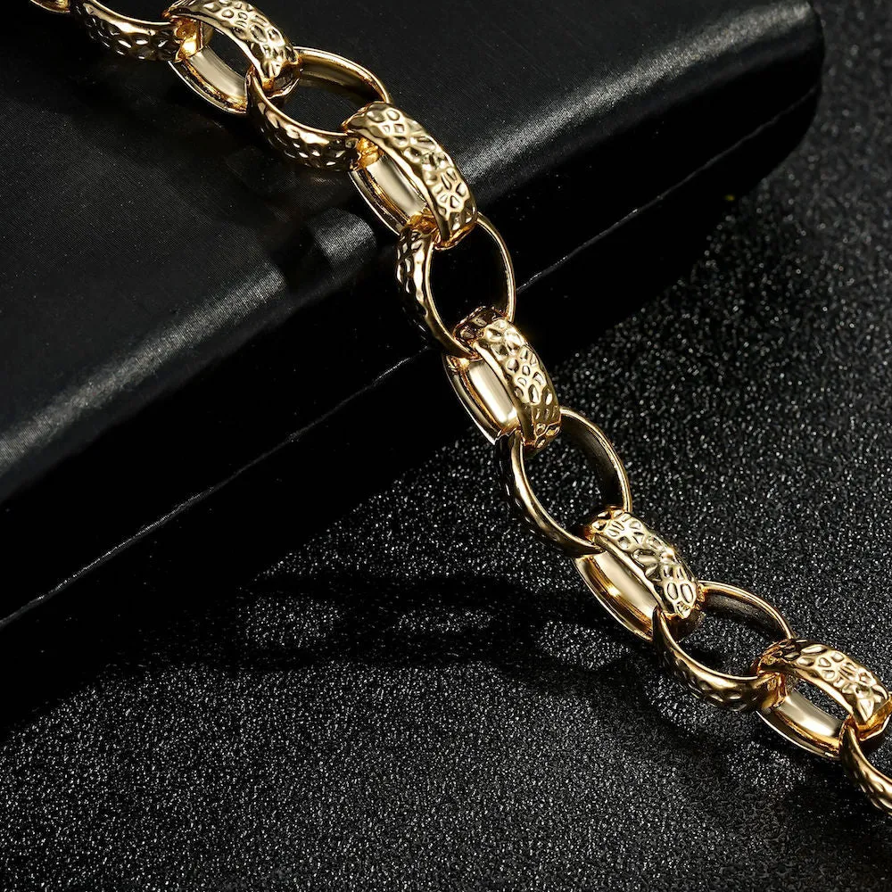 10mm Gold Filled Oval Belcher Bracelet for Women 7/8 Inches