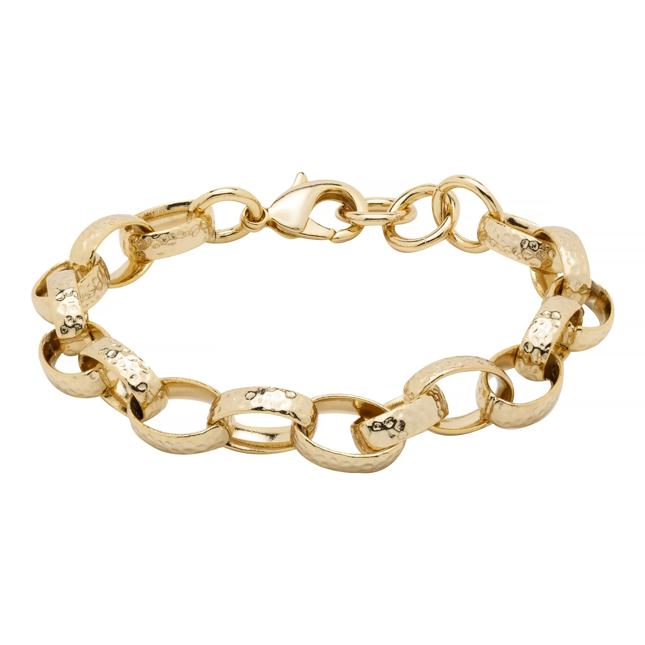 10mm Gold Filled Oval Belcher Bracelet for Women 7/8 Inches