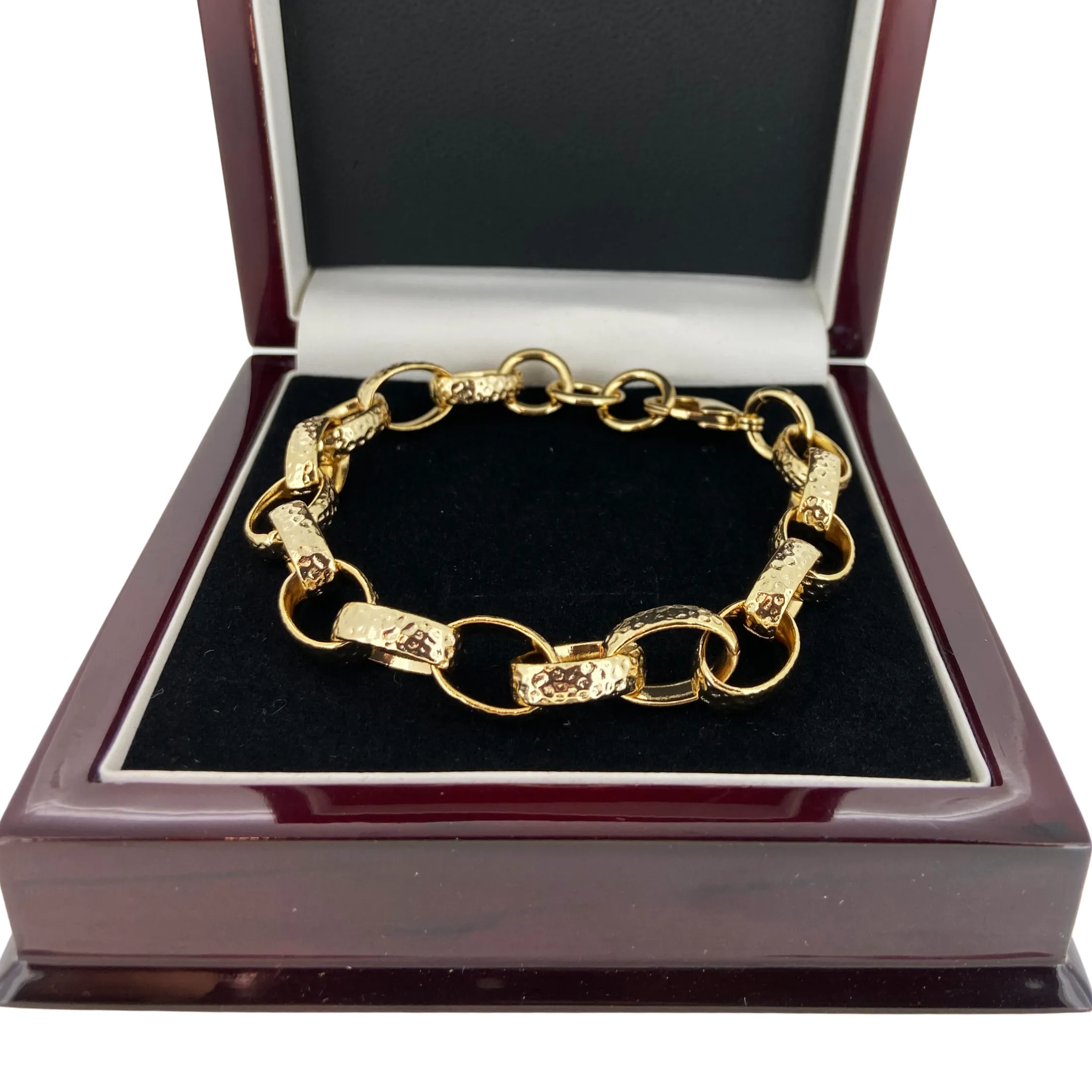 10mm Gold Filled Oval Belcher Bracelet for Women 7/8 Inches