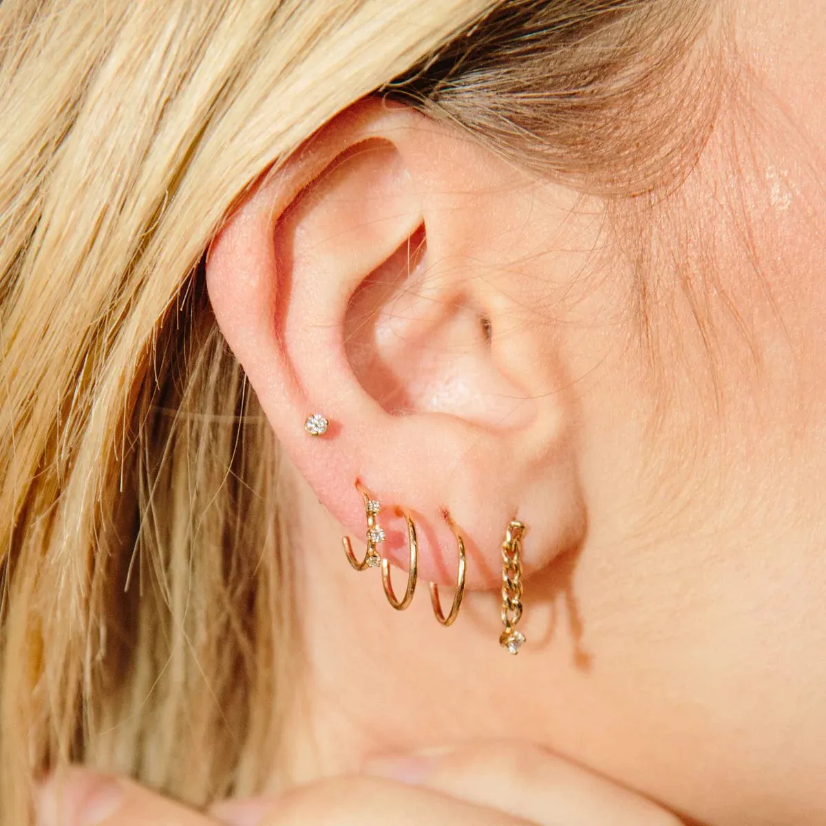 14k 2mm Birthstone Stud Earrings