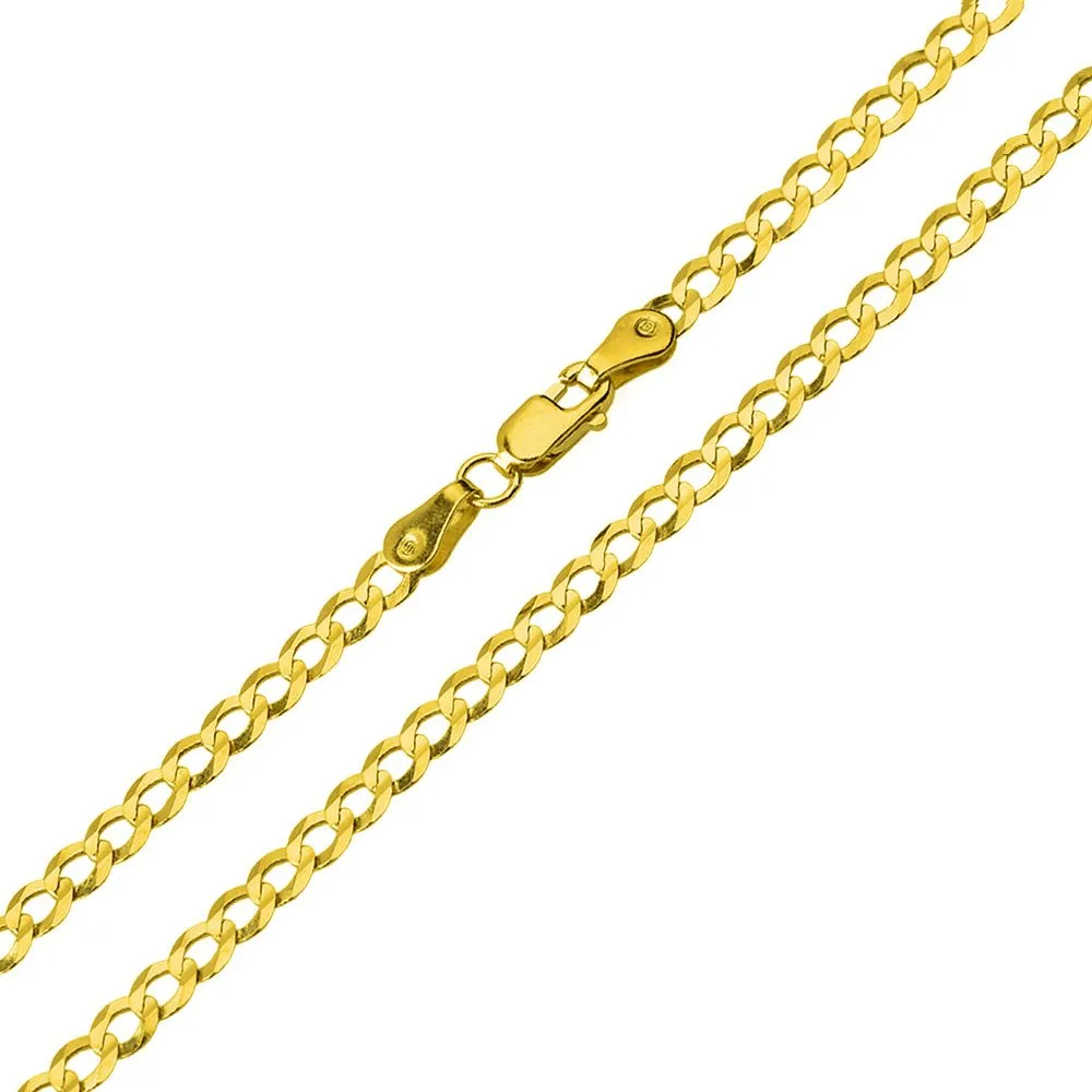 14K Two Tone Gold Plain Celtic Trinity Cross with Triquetra Symbol Pendant Cuban Concave Chain Necklace