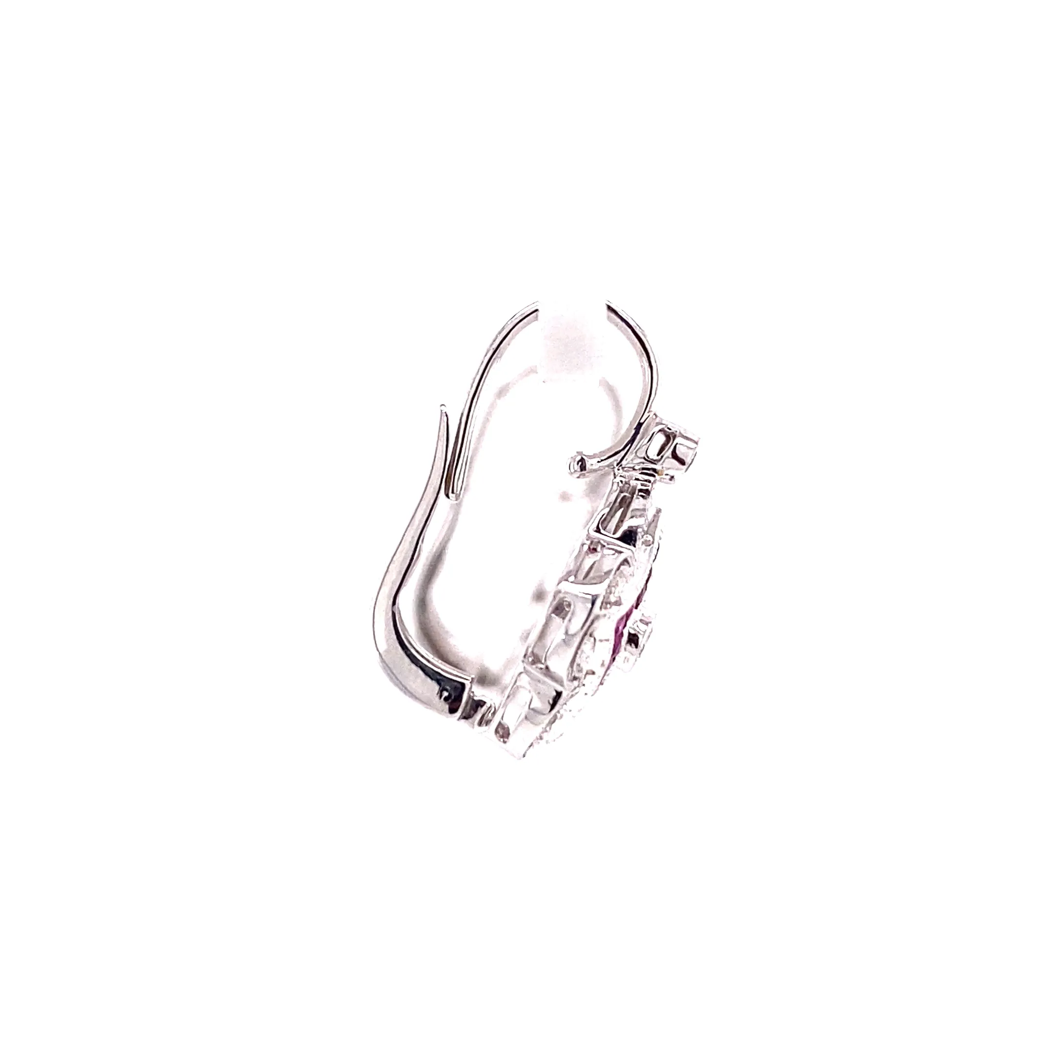 14KW Hanging Ruby & Diamond Pattern Fashion Earrings