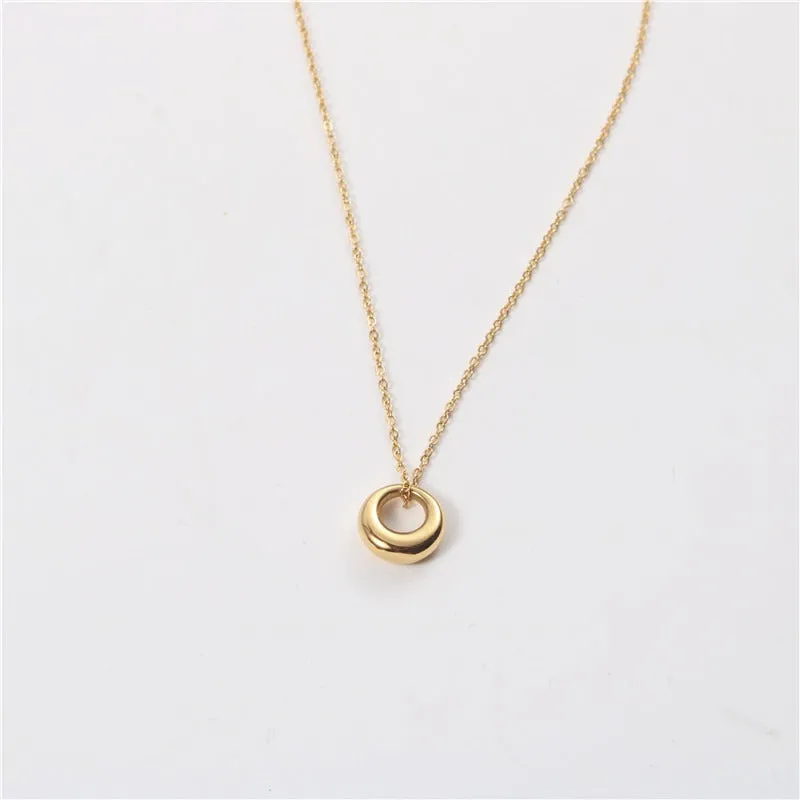 18k Gold Plated Geometric Circle Necklace