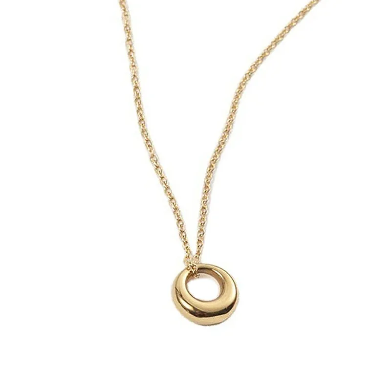 18k Gold Plated Geometric Circle Necklace