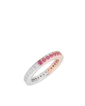 18k Rose Gold Pink Sapphire Cubed Band