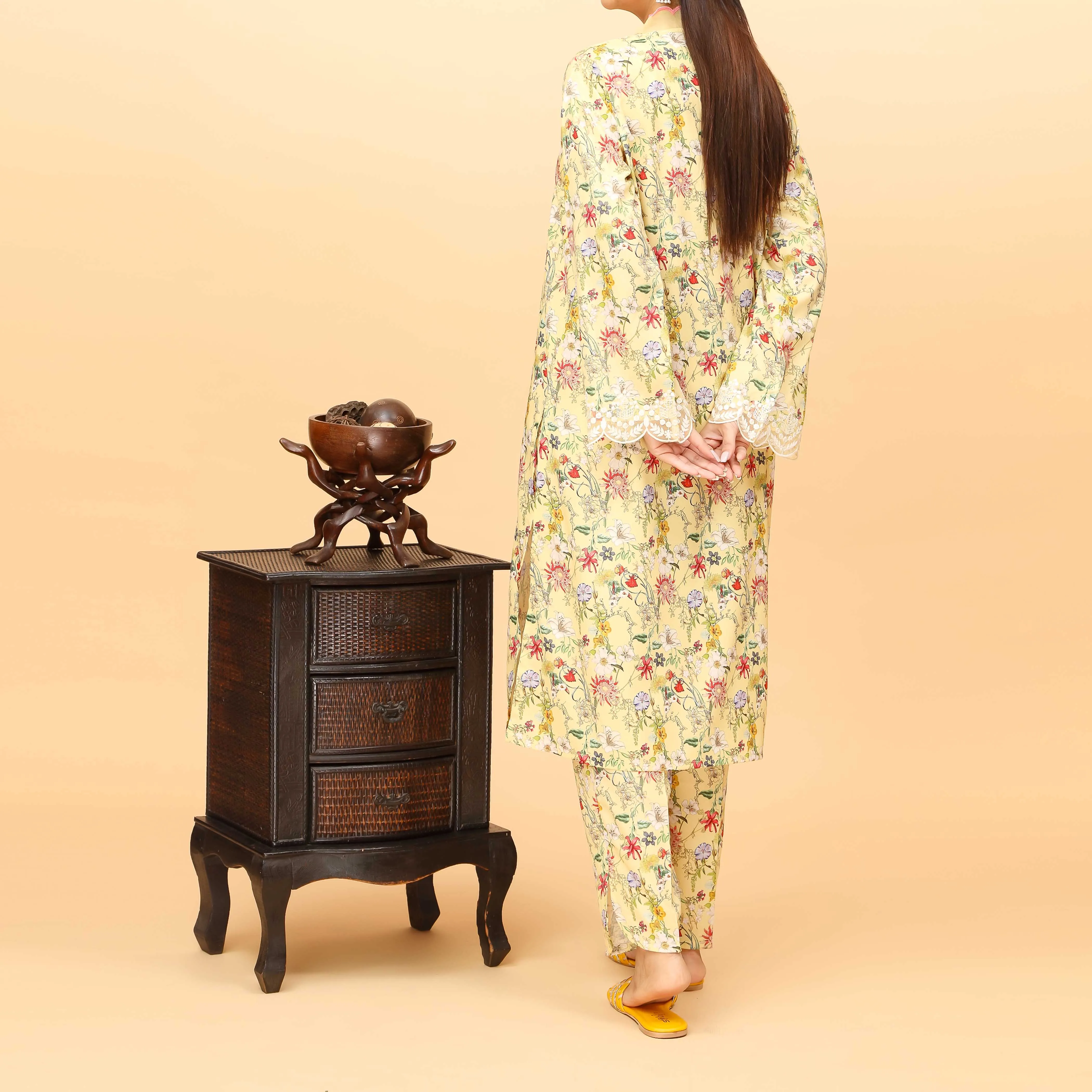 2PC Digital Printed Grip Silk Suit PS4109