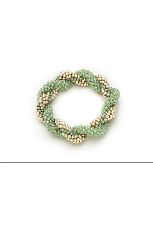 3mm Double Twist Gold & Peridot Bracelet