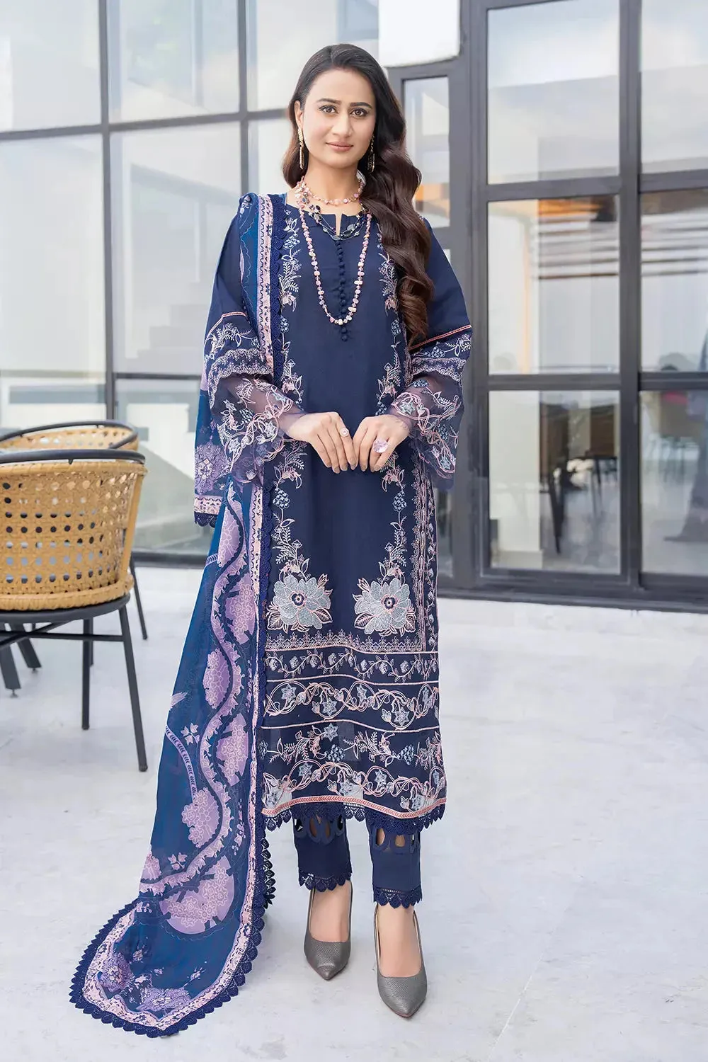 3PC Embroidered Unstitched Lawn Suit KSE-2627