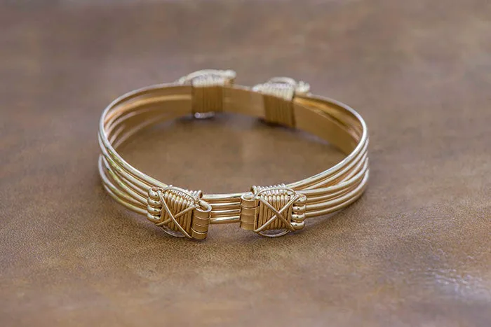 4 GOLD KNOT ELEPHANT HAIR BRACELETS