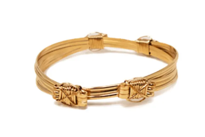 4 GOLD KNOT ELEPHANT HAIR BRACELETS