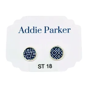 ADDIE PARKER EARRINGS STUD SET BLUE GEOMETRIC