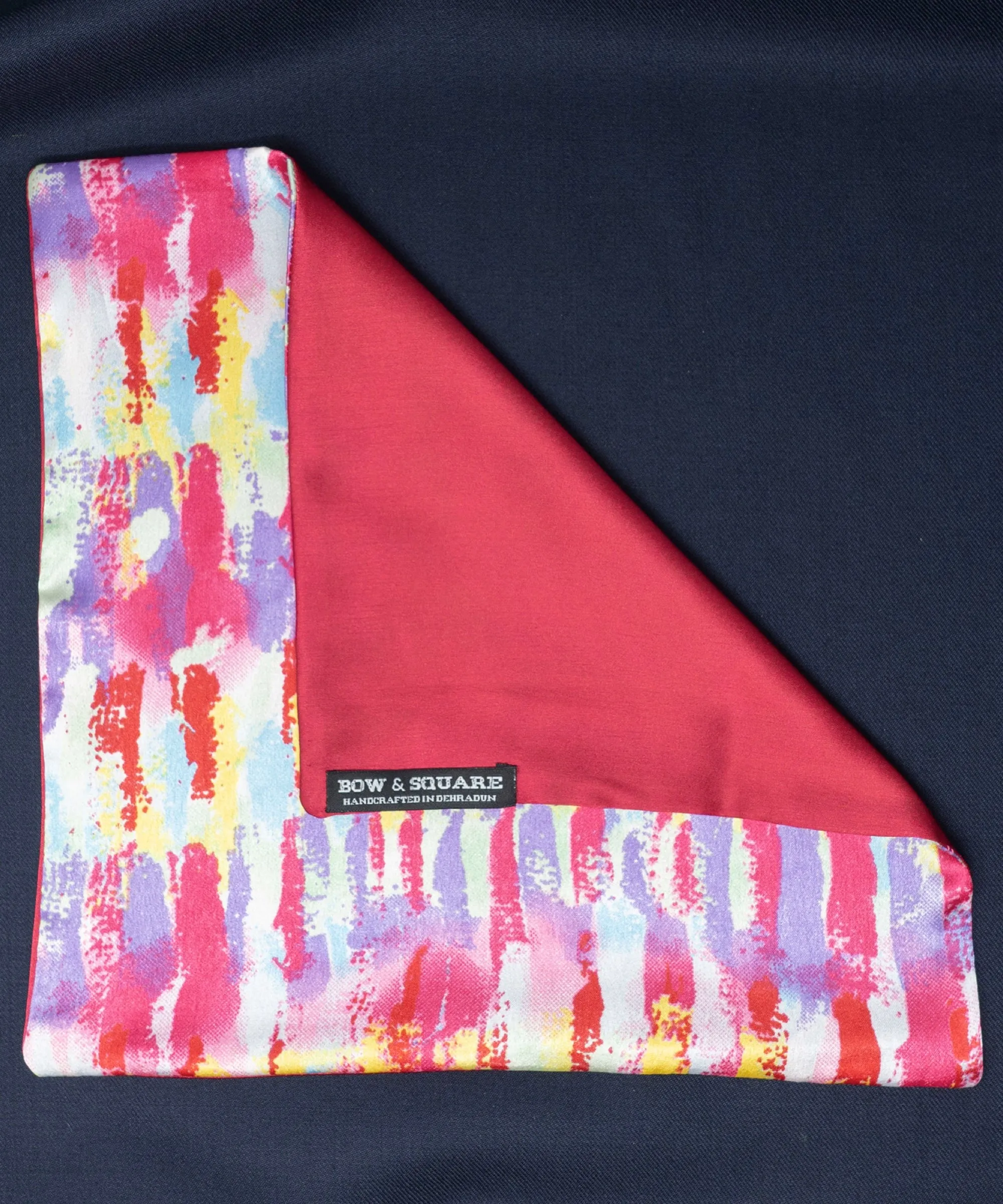 After 8 Abstract Red Pocket Square