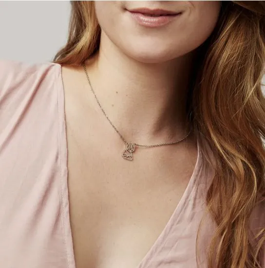 Annie Oak Panda Geometric Necklace in Silver