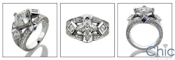 Anniversary 1.5 Princess Pave Set Cubic Zirconia Cz Ring