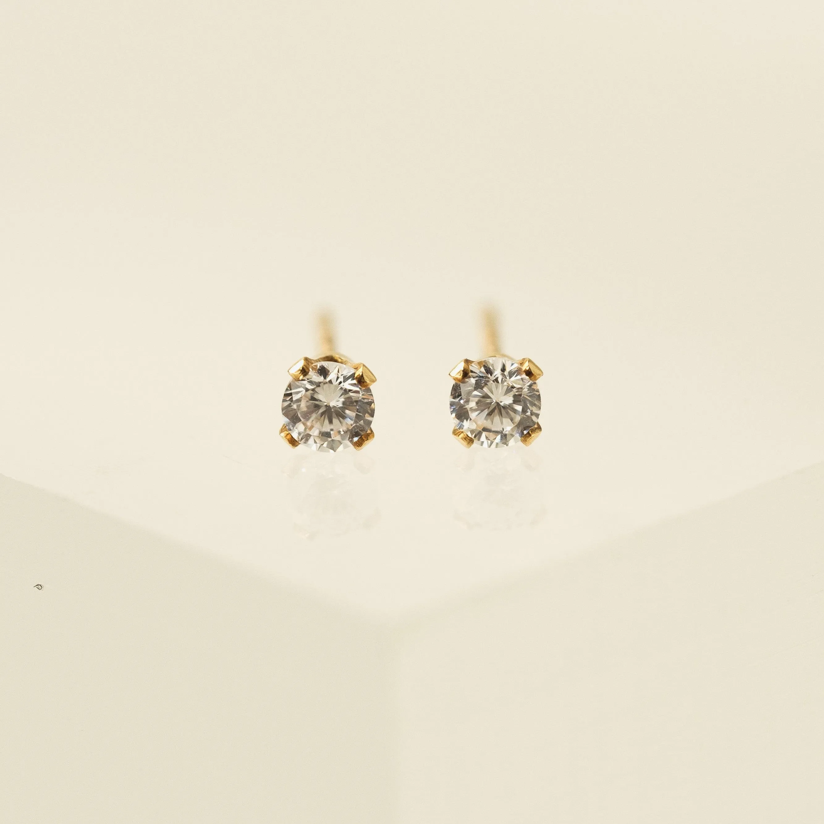 April Birthstone Gold-Filled Stud Earrings
