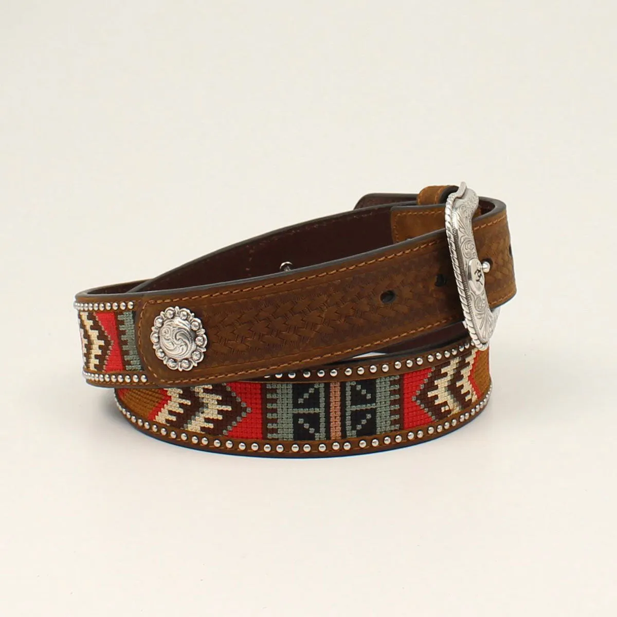 Ariat Southwestern Pattern Inlay Leather Belt