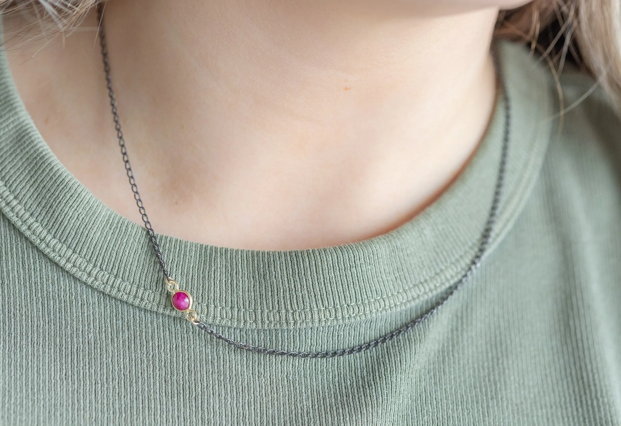 Asymmetrical Gemstone Necklace