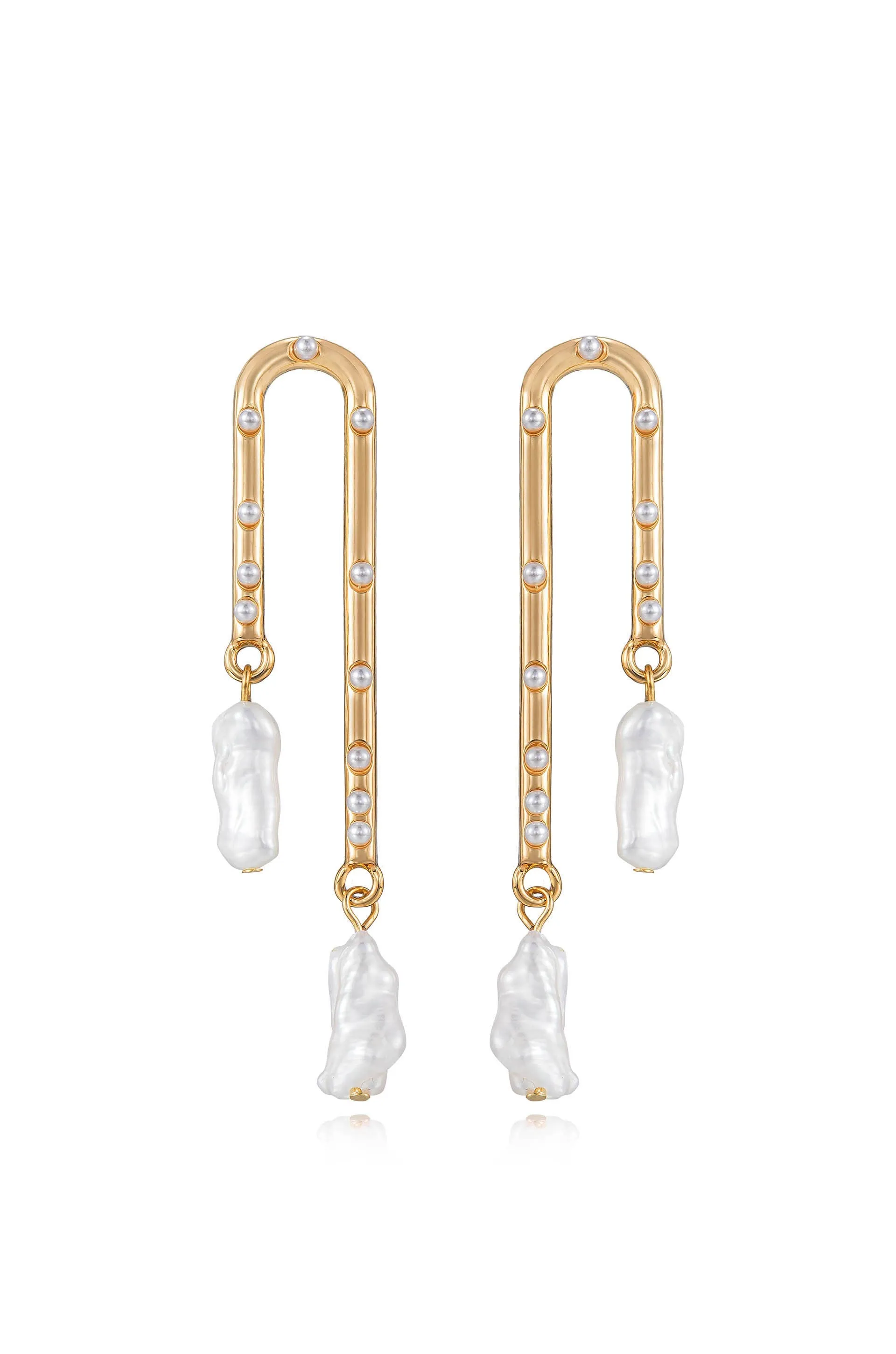 Asymmetrical Pearl Dangle Earrings
