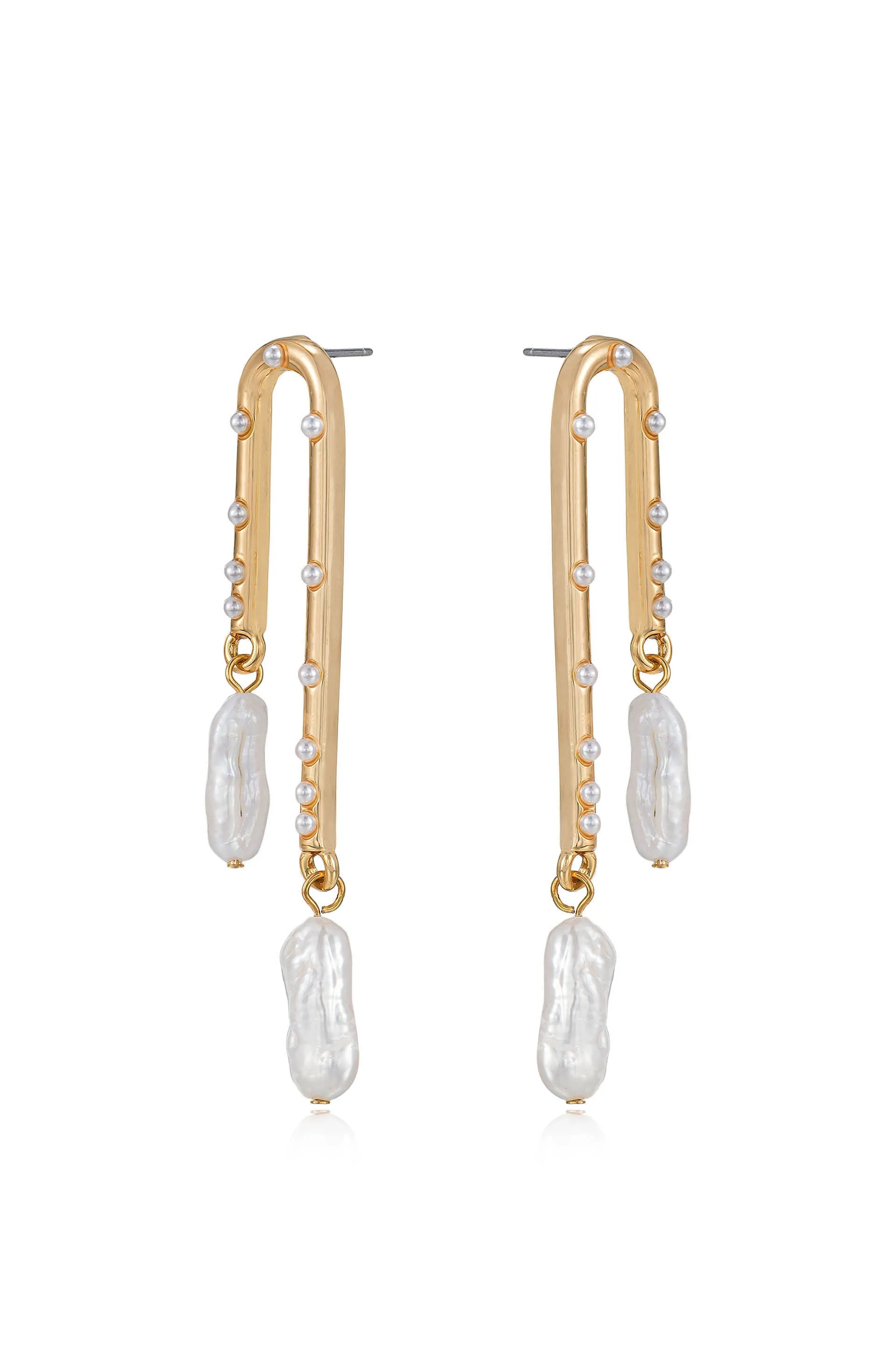 Asymmetrical Pearl Dangle Earrings
