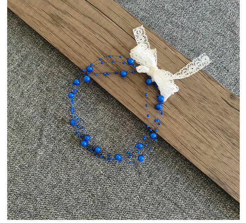 Babymoon Baby Girl' s Pearl Designer Headband | Girls Hair Accessories | Blue