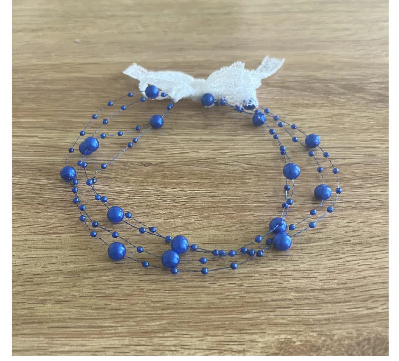 Babymoon Baby Girl' s Pearl Designer Headband | Girls Hair Accessories | Blue