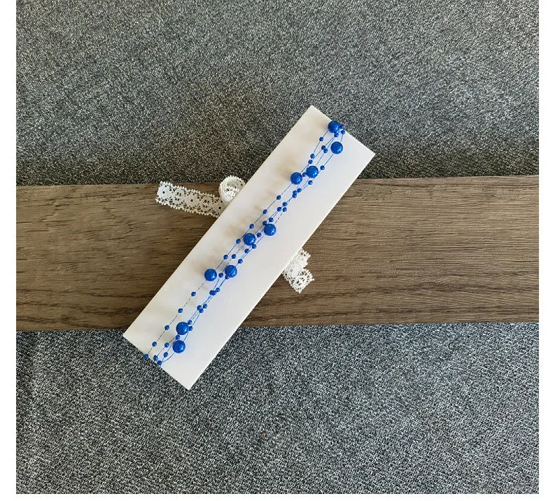 Babymoon Baby Girl' s Pearl Designer Headband | Girls Hair Accessories | Blue