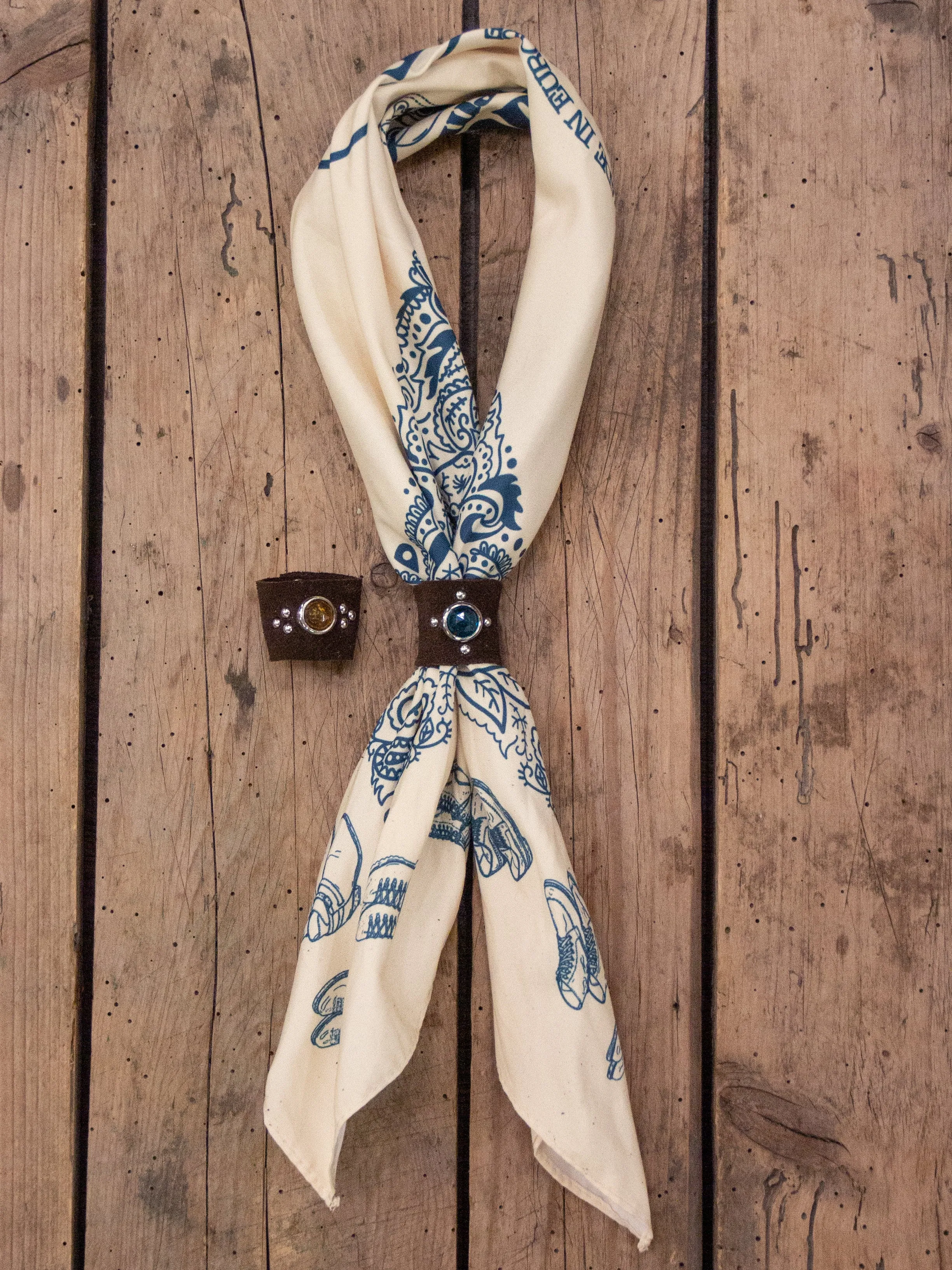Bandits Golden Belts, Bandana Toggle, Brown Suede