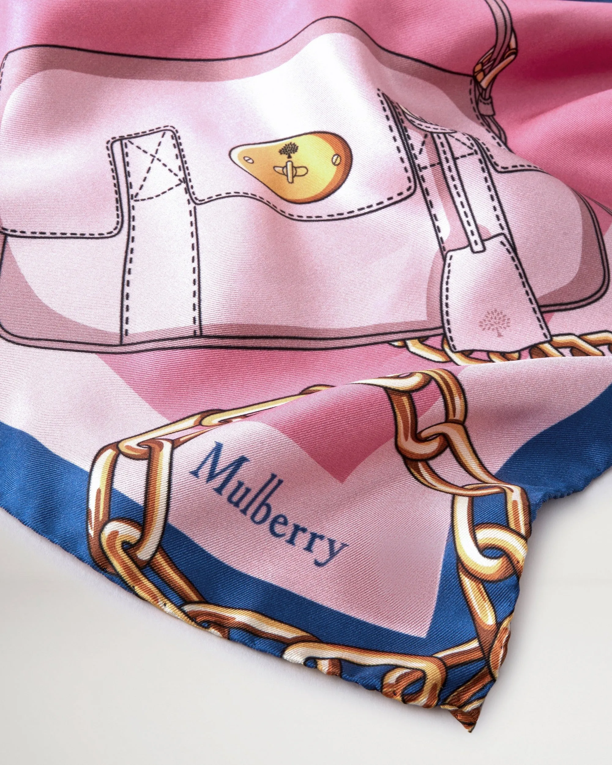 Bayswater Square Powder Rose & Pigment Blue Silk Twill