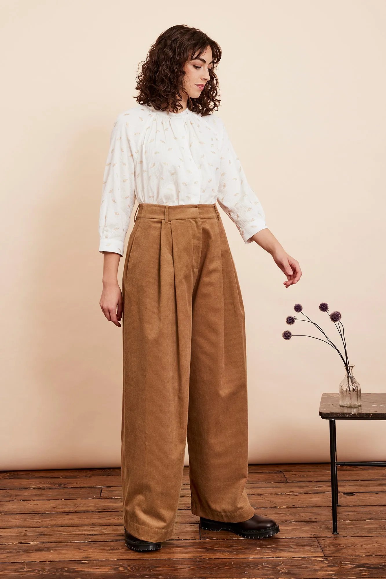 Bianca Gold Leaf Double Cloth Blouse