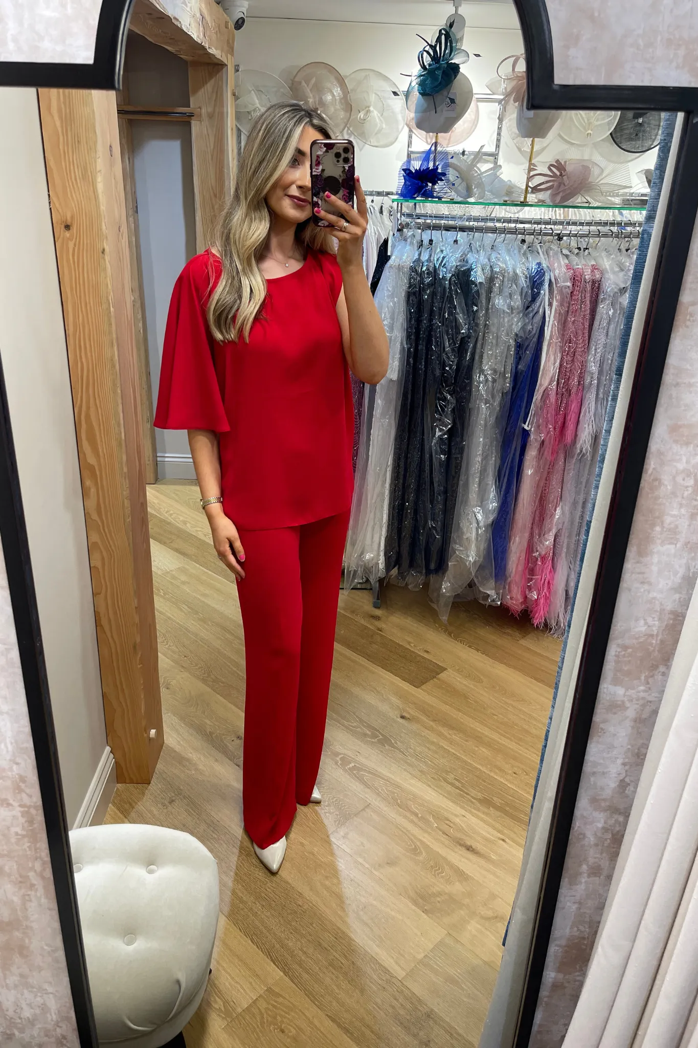 Blouse Asymmetric sleeves and rhinestones