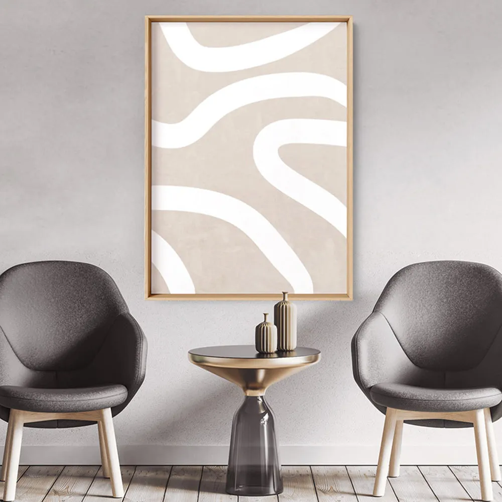 Boho Abstracts | White Lines I - Art Print
