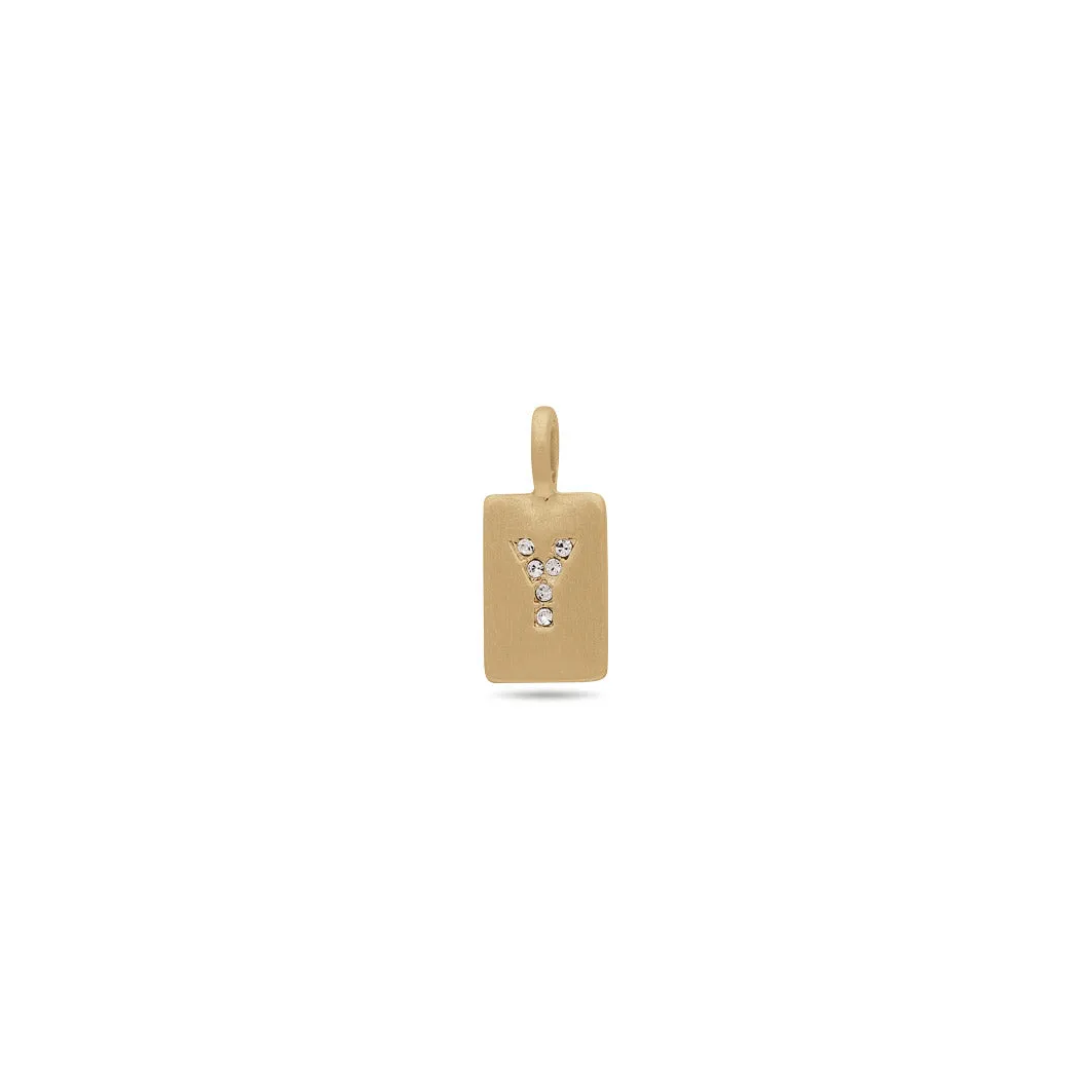 CHARM crystal Y pendant, gold-plated