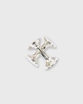 Circle Two-Way Cufflinks in White Rhodium