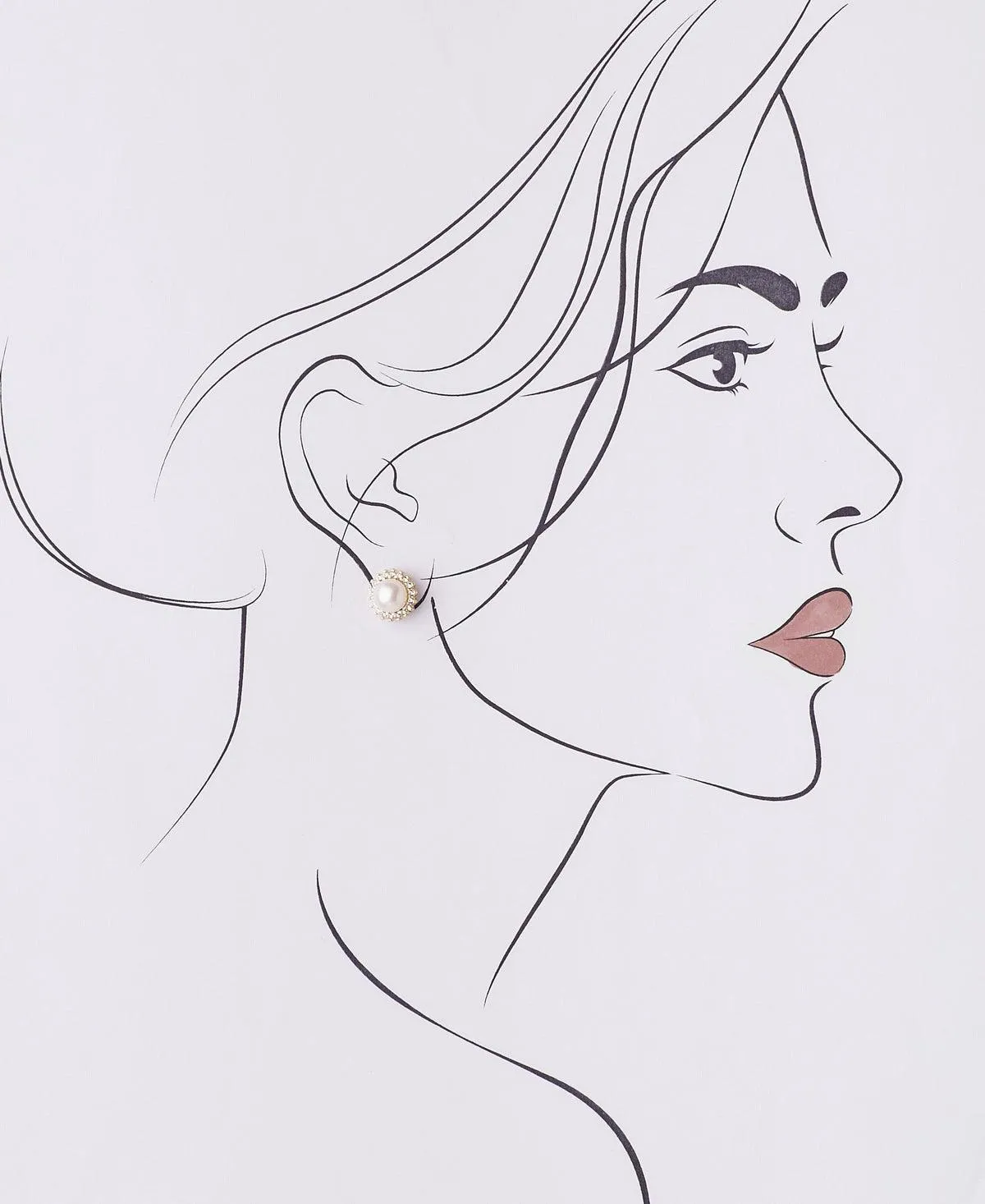 Classic White Stud Pearl Earring