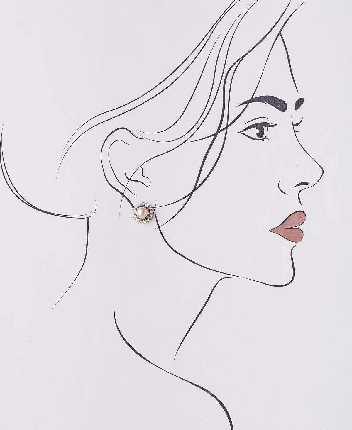 Classy Pink Pearl Stud Earring
