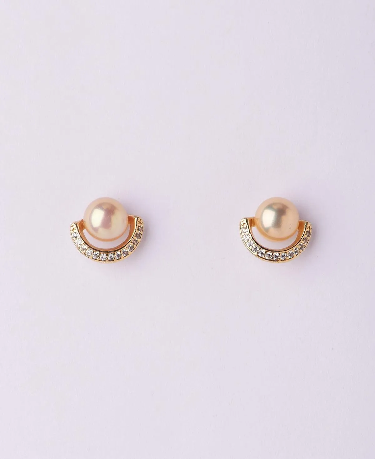 Classy Pink Stud Pearl Earring