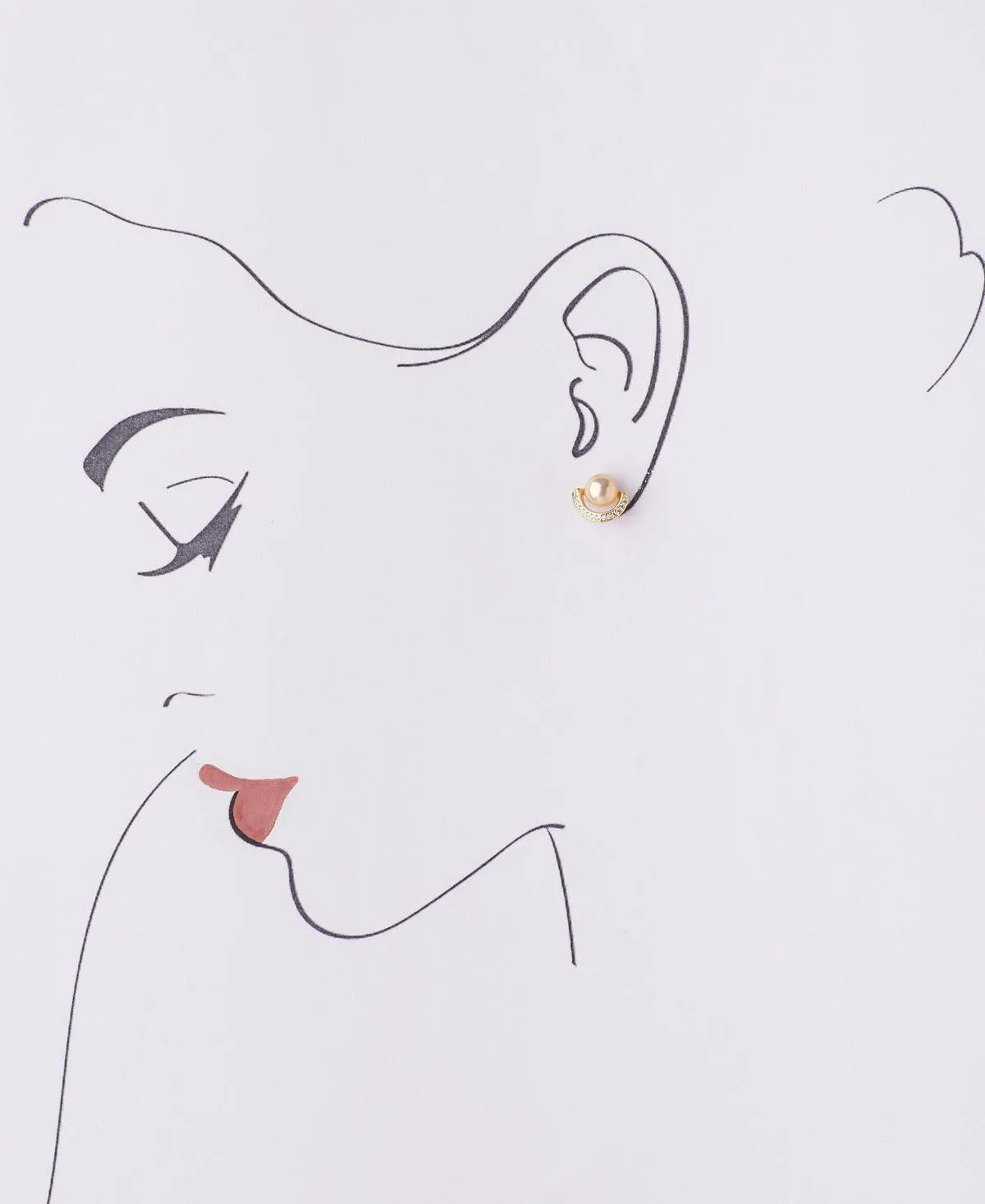 Classy Pink Stud Pearl Earring
