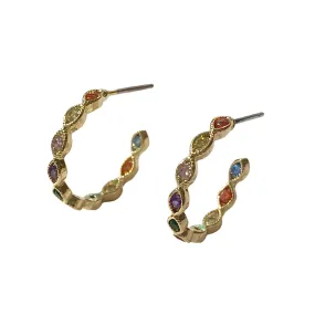 Crysta Multicolor Marquis Hoop Studs