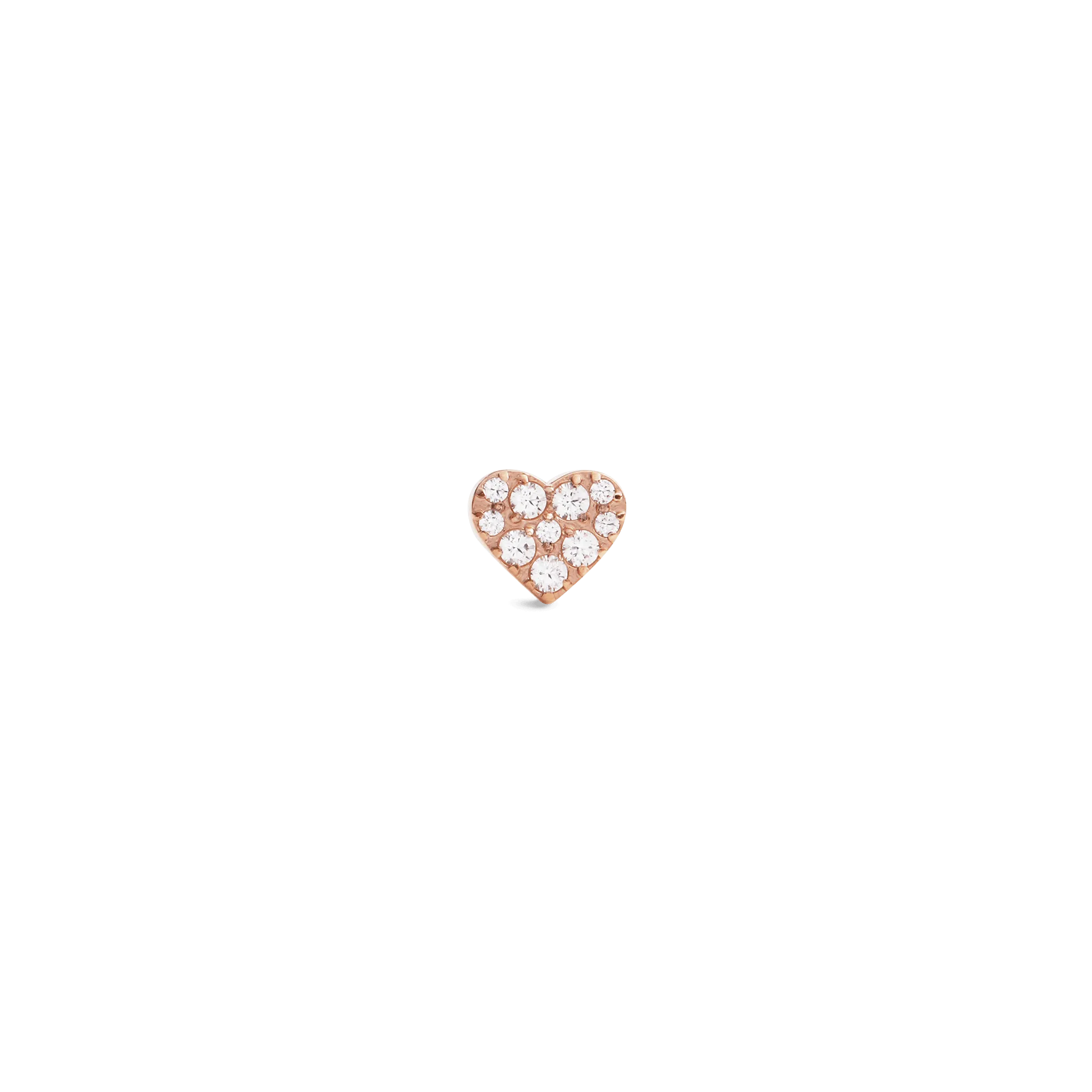 Crystal Heart Stud Rose Gold
