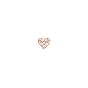 Crystal Heart Stud Rose Gold