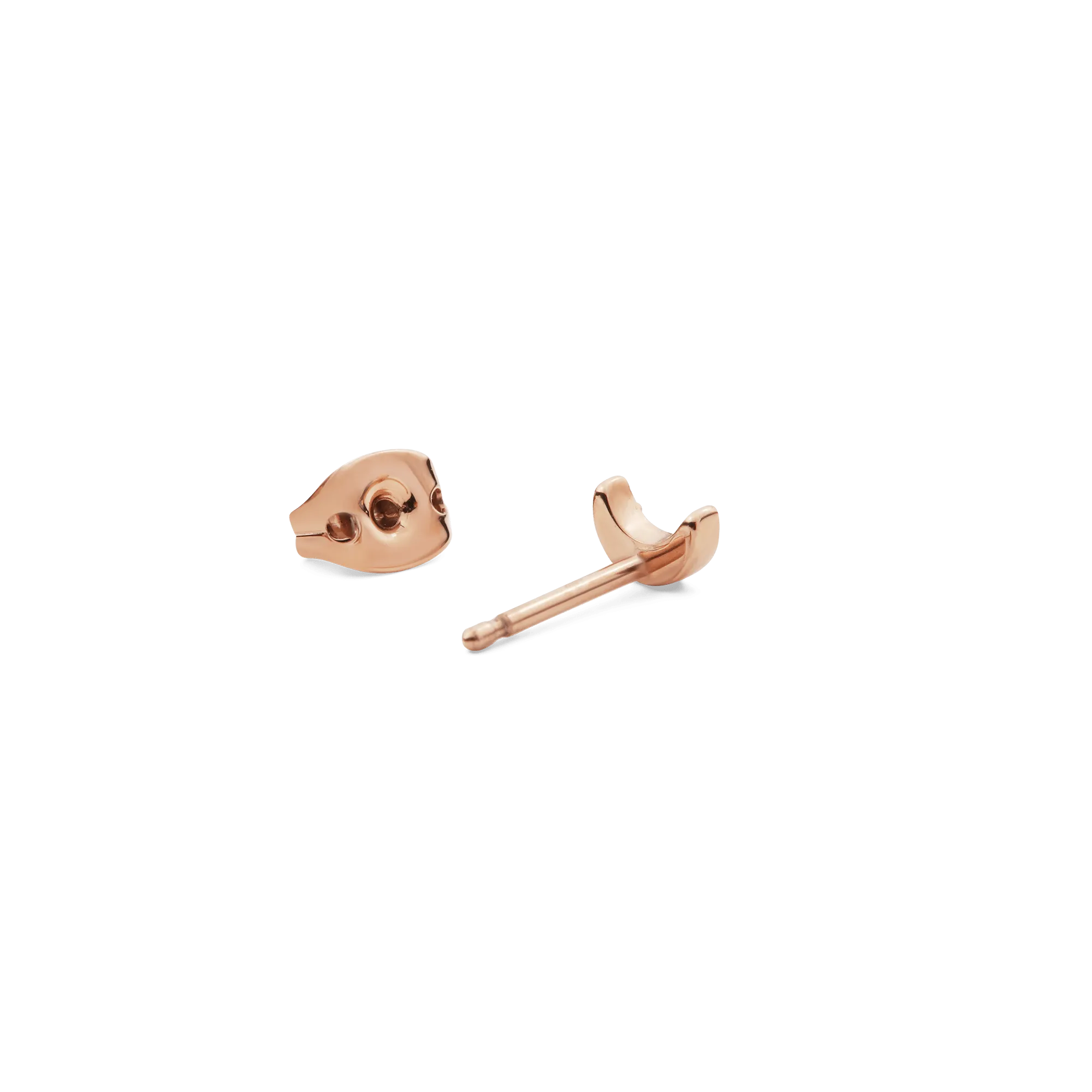 Crystal Moon Stud Rose Gold