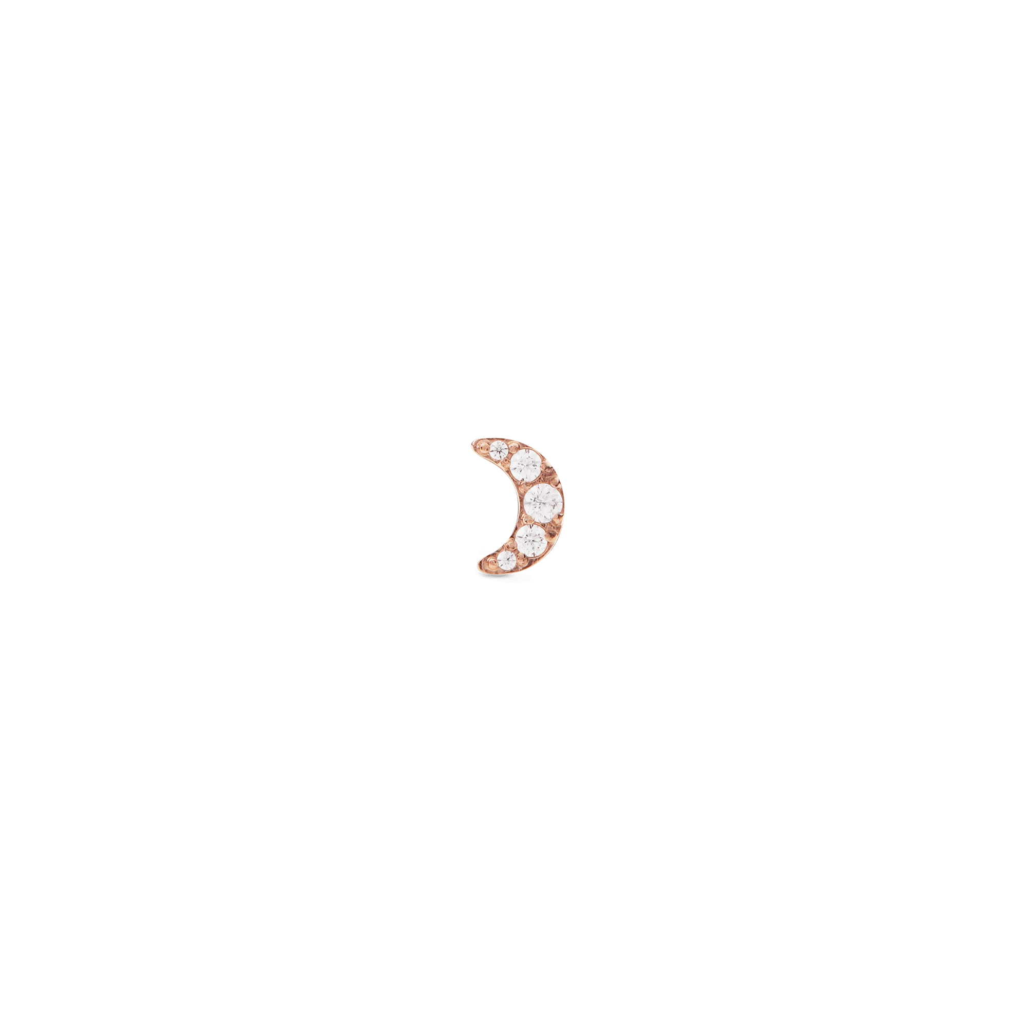 Crystal Moon Stud Rose Gold