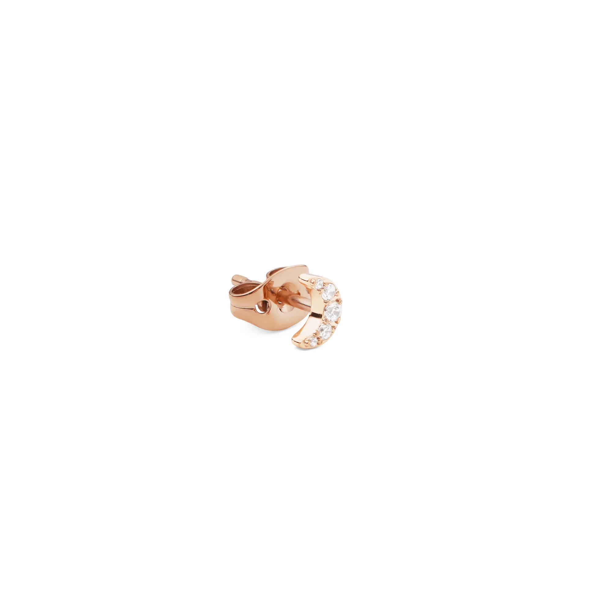Crystal Moon Stud Rose Gold