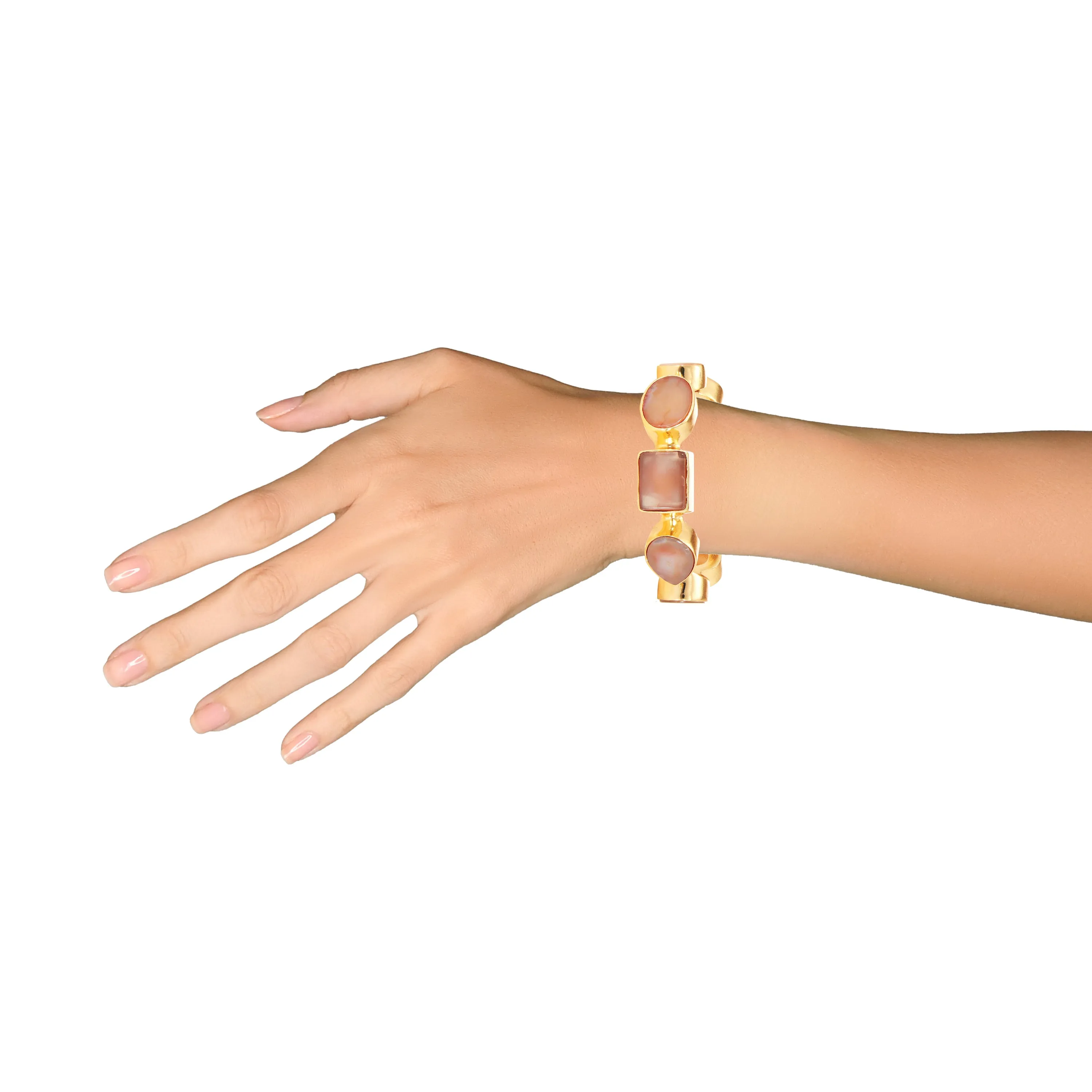 Cuff - Single line Beige Agate