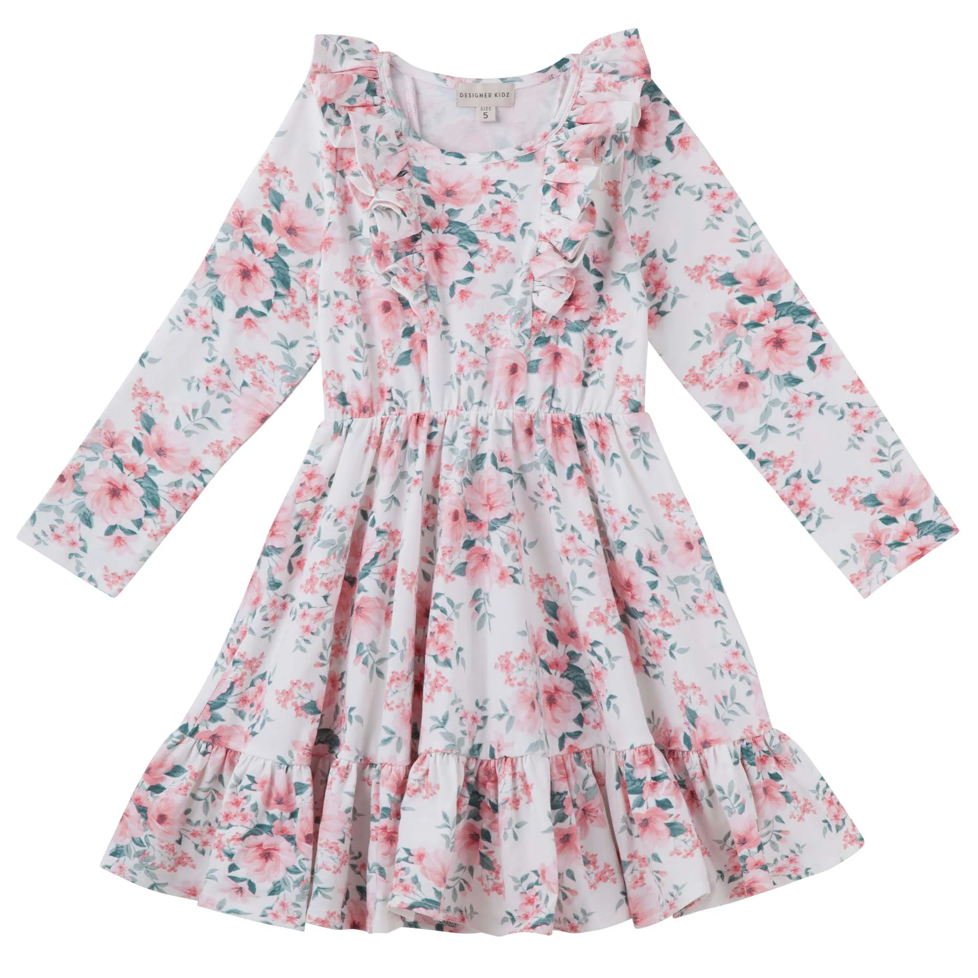 Designer Kidz Camilla Floral L/S Joy Dress (Size 2-8)