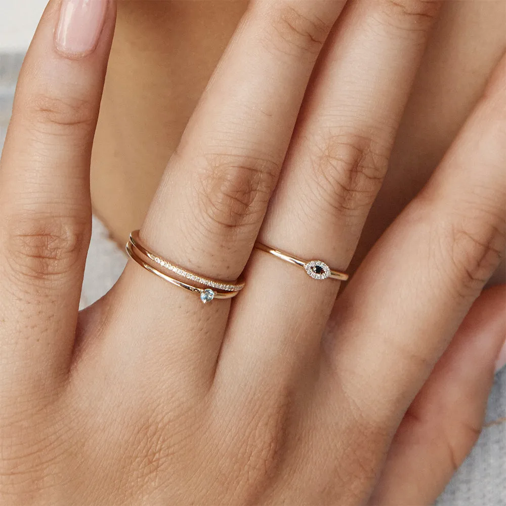 Diamond Evil Eye Ring in 10k Gold