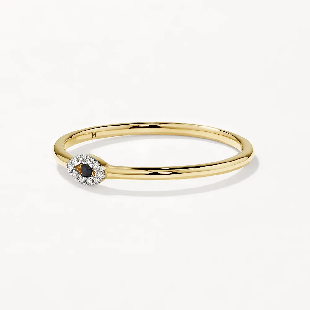 Diamond Evil Eye Ring in 10k Gold